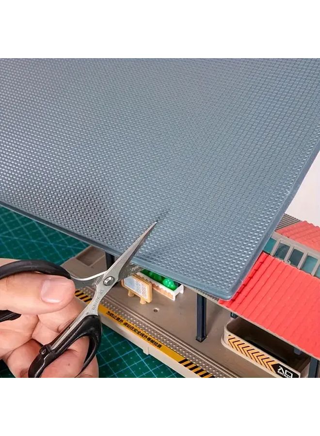 1 50 Scale DIY Building Model Kit With Blue Gray PVC Roof Tiles Durable Plastic - Image 4